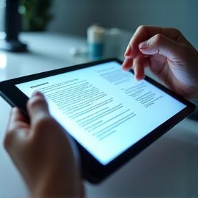 Contrat transparent sur une tablette