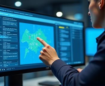 Responsable logistique planifiant un itinéraire devant un écran